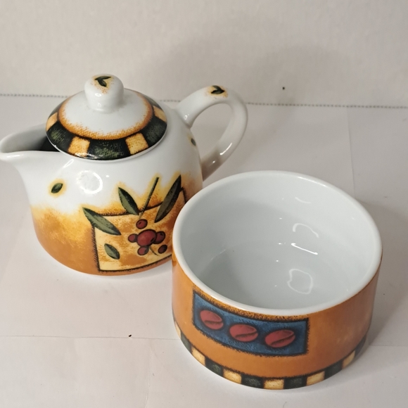 Stackable Coffee Creamer Sugar Bowl French Midcentury Modern. - Picture 3 of 12